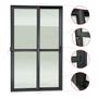 Imagem de Porta de Correr 2 Folhas Moveis 210 X 200 Elite com Fechadura Tetra Vidro Liso