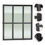 Imagem de Porta de Correr 3 Folhas Moveis Sequenciais 210 X 200 Elite com Fechadura Tetra Vidro Liso