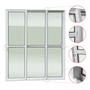 Imagem de Porta de Correr 3 Folhas Moveis Sequenciais 210 X 200 Elite com Fechadura Tetra Vidro Liso