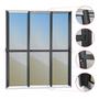 Imagem de Porta de Correr 3 Folhas Moveis Sequenciais 210 X 200 Elite com Fechadura Tetra Vidro Reflex