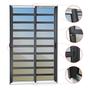 Imagem de Porta de Correr com Travessas 2 Folhas Moveis 210 X 200 Elite com Fechadura Tetra Vidro Reflex
