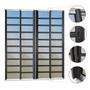 Imagem de Porta de Correr com Travessas 4 Folhas Moveis 210 X 200 Elite com Fechadura Tetra Vidro Reflex Mix Preto