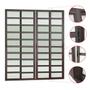 Imagem de Porta de Correr com Travessas 4 Folhas Moveis 210 X 200 Elite com Fecho Automático Vidro Liso