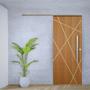 Imagem de Porta de Correr Padrão Imbuia Agatha Trilho Vision Puxador Barra Chata 800 Mm 110 X 210 Direito