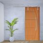 Imagem de Porta de Correr Padrão Imbuia Belissima 6 Trilho Soft Puxador Curvo 600 Mm Cromado 120 X 210 Esquerd