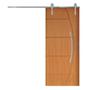 Imagem de Porta de Correr Padrão Imbuia Belissima 6 Trilho Soft Puxador Curvo 600 Mm Cromado 120 X 210 Esquerd