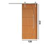 Imagem de Porta de Correr Padrão Imbuia Belissima 6 Trilho Soft Puxador Curvo 600 Mm Cromado 120 X 210 Esquerd