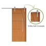 Imagem de Porta de Correr Padrão Imbuia Belissima 6 Trilho Soft Puxador Curvo 600 Mm Cromado 120 X 210 Esquerd