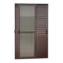 Imagem de Porta de Correr Venez. 3 Folhas Moveis 210 X 150 Elite com Fechadura Tetra Vidro Liso Corten