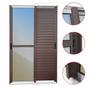 Imagem de Porta de Correr Venez. 3 Folhas Moveis 210 X 150 Elite com Fecho Automático Vidro Reflex
