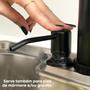 Imagem de Porta Detergente Dispenser De Embutir Preto Fosco Inox 350Ml