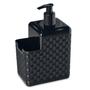 Imagem de Porta Detergente e Esponja Com Bico Dosador Rattan Preto 25775 Arqplast