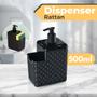 Imagem de Porta Detergente e Esponja Rattan 500ml Preto Dispenser - Arqplast