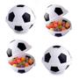Imagem de Porta Doces Bola Futebol Potinho com tampa 380ml Kit com 4