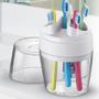 Imagem de Porta escovas pasta de dente acrílico transparente com tampa