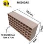 Imagem de Porta gravatas madeira mdf cru 50 divisórias casulos colmeias