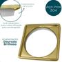 Imagem de Porta Grelha Dourado Inox 304 Suporte Para Ralo Click 10Cm