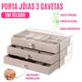 Imagem de Porta Joias C/ Divisórias Organizador de Bijuteria P/ Viagem Compartimentos Colares Pulseiras Anéis Brincos