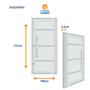 Imagem de Porta Lambri Pivotante de Aluminio 215x100cm com Puxador Reto