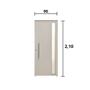 Imagem de Porta Lambril 2.10(A)X0.90(L) Com Visor e Puxador Aluminio Branco Lado Direito - Hale