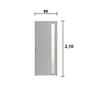 Imagem de Porta Lambril 2,10(A) X 0,80(L) Com Visor e Fechadura Aluminio Branco Lado Direito - Hale