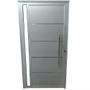 Imagem de Porta Lambril de Alumínio Branco  2.10 X 0.80 x 0.045 com Puxador, Friso e Vidro