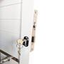 Imagem de Porta Lambril de Alumínio Branco  2.10 X 0.90 x 0.045 com Puxador, Friso e Vidro