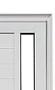 Imagem de Porta Lambril de Alumínio Branco com Puxador, Friso e Vidro Linha Veneza
