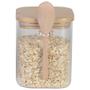 Imagem de Porta mantimento vidro boro com tampa e colher bambu 800ml