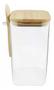 Imagem de Porta mantimento vidro boro com tampa e colher bambu 800ml