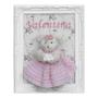 Imagem de Porta Maternidade Quadro Ursa Bege Vestido de Crochê e Buquê de Flor Quarto Bebê Infantil Menina