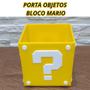 Imagem de Porta Objetos Cubo Mario Amarelo E Branco Geek Gamers