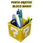 Imagem de Porta Objetos Cubo Super Mario PowerUp Amarelo e Branco Presente Geek Gamers