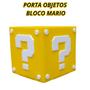 Imagem de Porta Objetos Cubo Super Mario PowerUp Amarelo e Branco Presente Geek Gamers