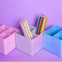 Imagem de Porta Objetos Lilas Pastel Com 3 Divisórias Dello