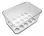 Imagem de Porta organizador de geladeira para 30 ovos caixa multiuso com tampa 4 litros