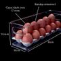 Imagem de Porta ovos de galinha com bandeja removível organizador acrílico multiuso armário geladeira cozinha