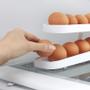 Imagem de Porta Ovos Geladeira Suporte Organizador Rolante Automática Armazenamento Cozinha Prateleira