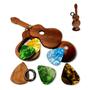 Imagem de Porta-Palhetas de Guitarra MYLYWOO com Chaveiro - Inclui Palhetas