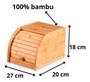 Imagem de Porta Pão Bolo Em Bambu C/ Tampa Basculante Retrátil Pequeno