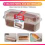 Imagem de Porta Pão de Forma Retangular De Plástico Com Tampa - Usual Cor: Transparente