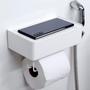 Imagem de Porta Papel Higiênico Com Suporte Para Celular  E Porta Lenços Umidecidos Com Fita Dupla Face 3M
