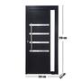 Imagem de Porta Pivotante de Alumínio 210 x 120cm com Friso e Visor 30 Esquerda Esquadrias Bergamo