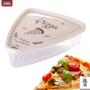 Imagem de Porta Pizza Pedaço Pote Recipiente Triangular com Tampa