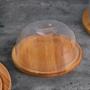 Imagem de Porta queijos queijeira bambu tampa acrílico suporte bolos pães tortas frutas manteiga tábua bamboo