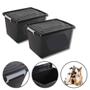 Imagem de Porta Ração Container Pet Para Cachorro 20 Kg Resistente Com Trava de Segurança Capacidade 56 Litros