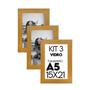 Imagem de Porta retrato de Vidro 15x21 Kit com 3 Molduras Para Foto para uso na Vertical e Horizontal