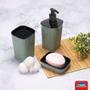 Imagem de Porta sabonete liquido detergente plástico com tampa higienica saboneteira dispenser banheiro lavabo