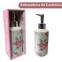 Imagem de Porta Sabonete Liquido em Ceramica Decorado Floral Saboneteira 450ml