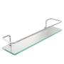 Imagem de Porta Shampoo Prateleira Cromado Grade Com Vidro 40 X 10 Cm